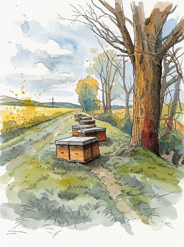Les ruches sur la floraison